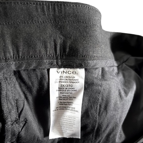 NWT Vince Women's Pleat Front Pull On Pant, Black, 3X - Picture 10 of 10